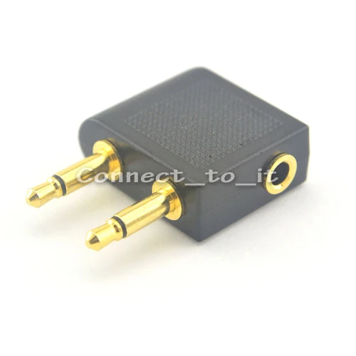 50pcs lot Airline Airplane Earphone Headphone Headset Jack Audio Adapter 3 5mm