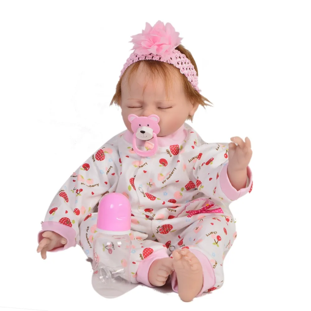 

22inch Boneca Reborn Silicone Vinyl Dolls Reborn Bebe Realista 55cm Fashion Doll Newborn Lifelike Bebe birthday gifts hot sale