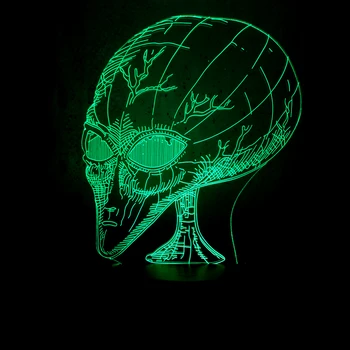 

Sideways Alien Head 3D Lamp Scary Lighting led teenager desk Decor Table Night Light Kids Gift lava display bar room decor