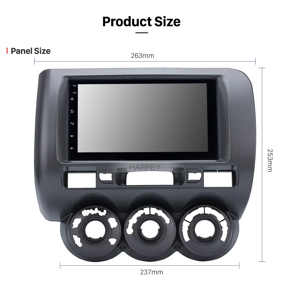 Harfey 2DIN Android 8,1 для HONDA Jazz(Руководство AC, RHD) 2002 2003-2008 автомобильный мультимедийный плеер gps Navi Стерео Зеркало Ссылка Wifi USB