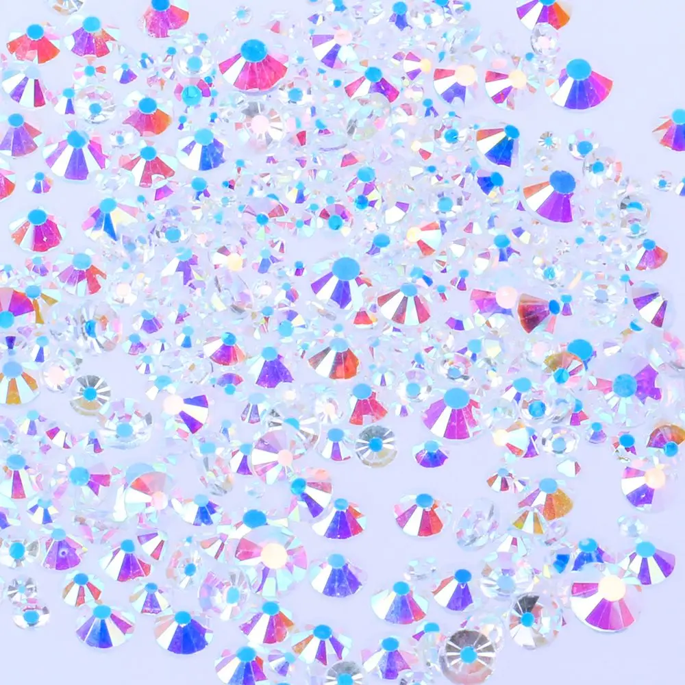 

Nail Art Rhinestone CLEAR AB SS3-SS30 Flatback Glass Rhinestones for Nails Stones DIY 3D Nail Decorations