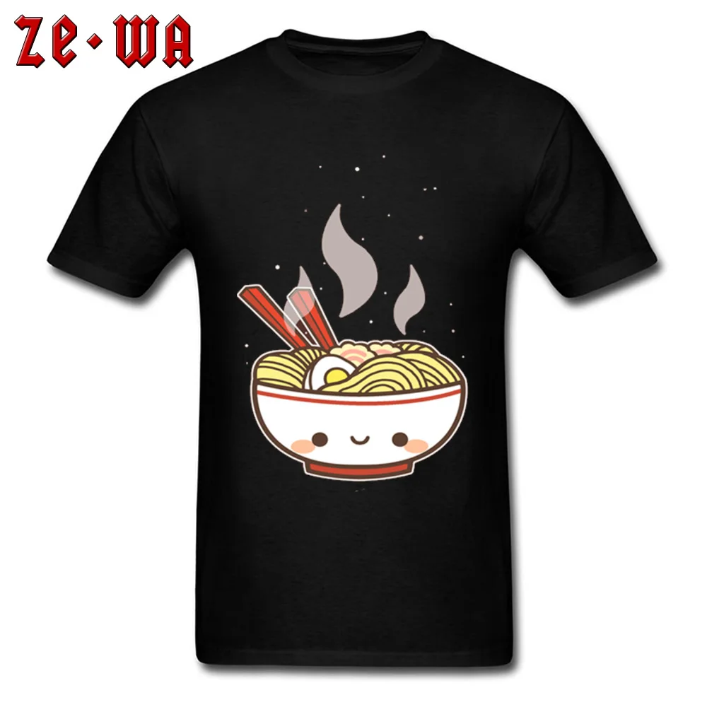 Latest Cute Ramen Japanese Summer T-Shirt O Neck Cotton Men's Tops Shirt Short Sleeve Thanksgiving Day Summer T Shirts Cute Ramen Japanese black