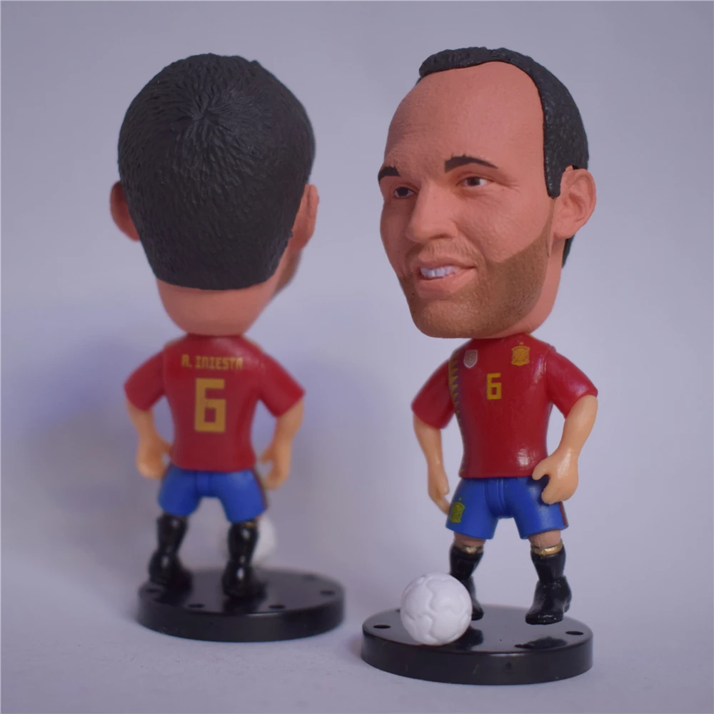 

Soccerwe Movable Soccer Doll Spain 8 Andrea Iniesta Figure for 2018 Soccer Cup