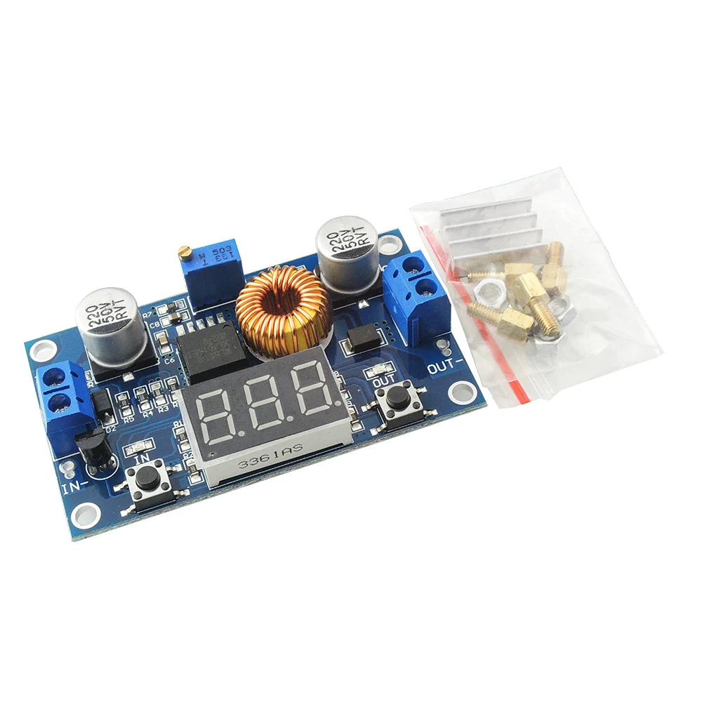 

5A 75W high-power DC-DC Constant Voltage Power Supply Adjustable Set Down Voltage module voltmeter display better LM2596