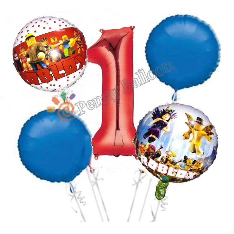 

5pcs Roblox Balloon Gome Balloon 1st Birthday Party Decorations 32inch Red Number Balloon Kids Toys