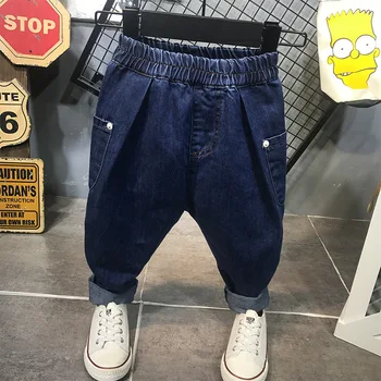 

New 2019 Spring Autumn Children Trousers 2-6Yrs Baby Boys Jeans Boys Casual Pants Pure colour Jeans For Kids