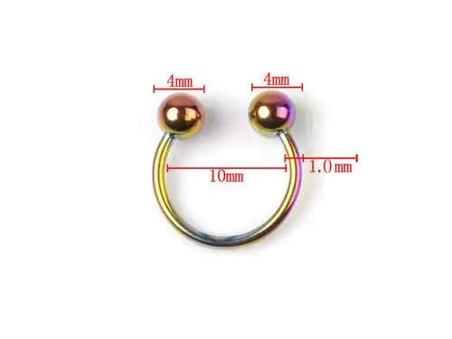 1 шт., радужные кольца из нержавеющей стали для пирсинга носа, ювелирные изделия для тела,, серьги для пирсинга, пирсинга для губ - Окраска металла: BB81