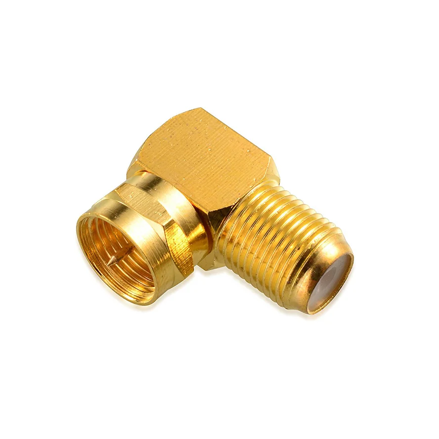 

5Pcs Gold Plated Right Angle F-Type Male to Female Coaxial RG6 Adapter
