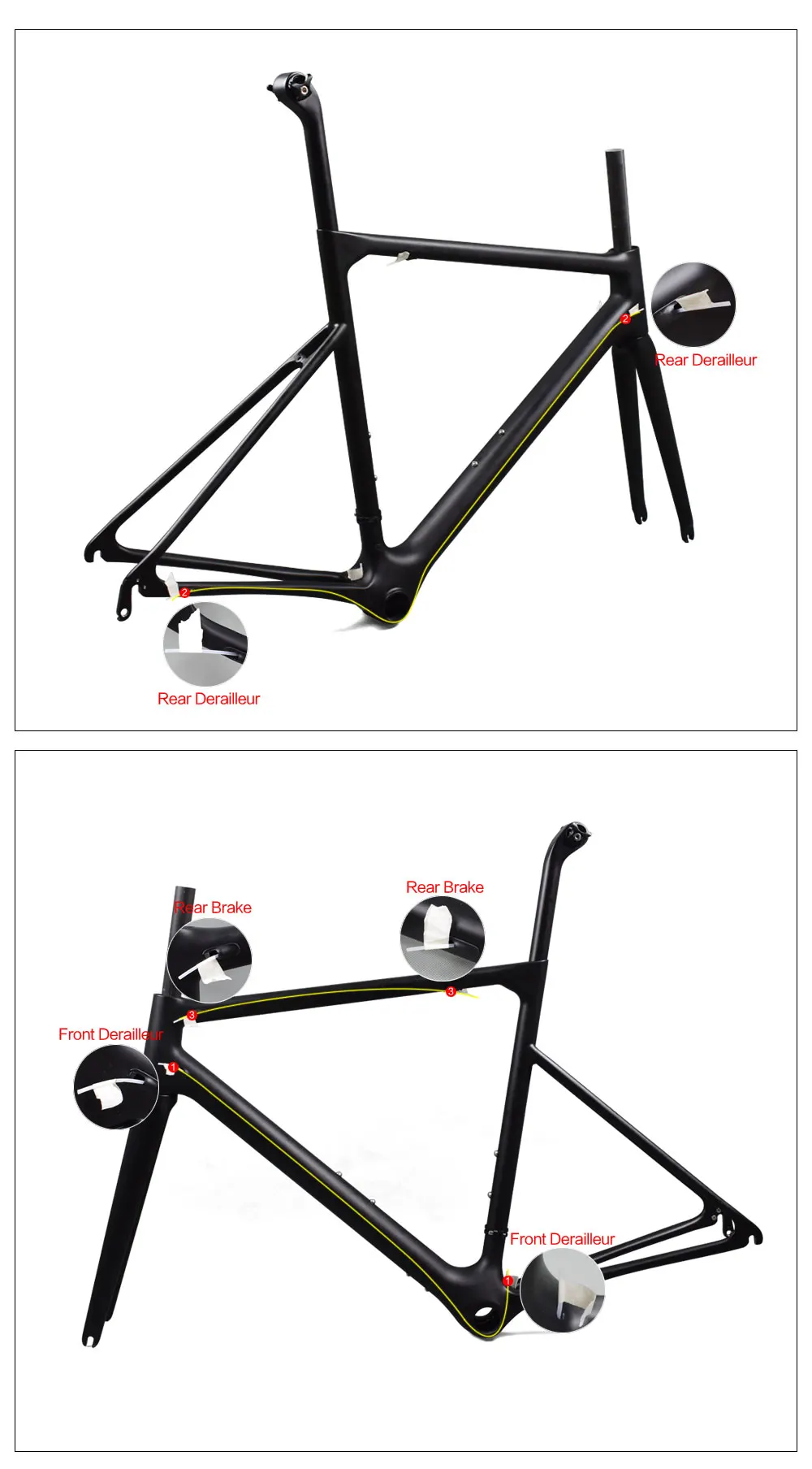 Discount 2018 carbon bike frame only 766g frame road carbon china toray T1100 carbon bike frame UD black monocoque carbon road frame 12