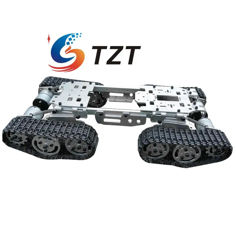 WZY569 разведка rc Танк автомобиль грузовик робот шасси CNC сплав тела 4 пластиковых треков 4 мотора