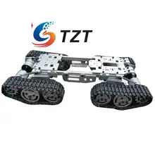 WZY569 Intelligence RC Tank Car Truck Robot Chassis CNC Alloy Body 4 Plastic Tracks 4 Motors