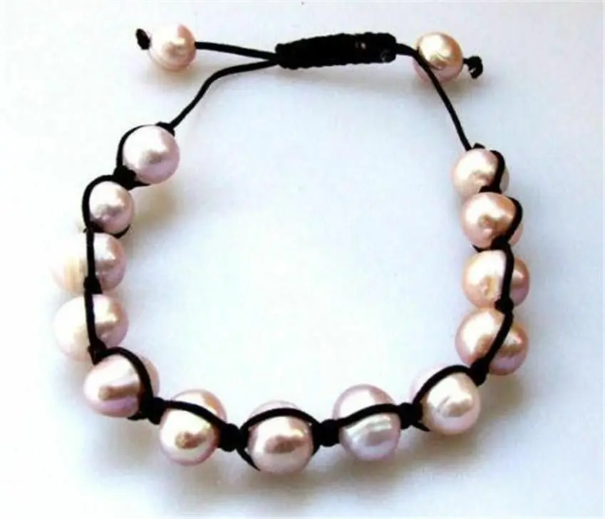 

Baroque pink + Black Freshwater Pearl Bracelet Inspired by Shambhala Jewels 9-10