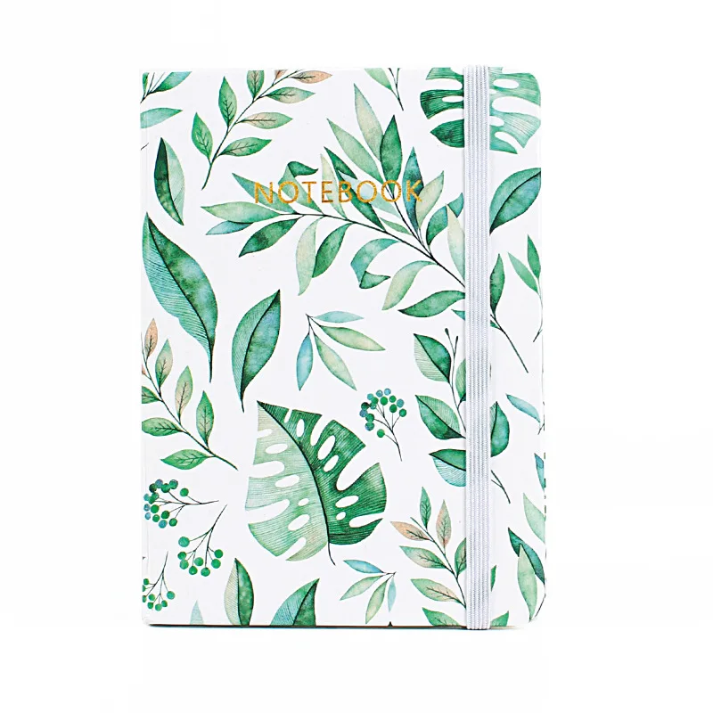 

10.5*7.5cm Green Leaves Daily Office Supplies Week Planner Spiral Notebooks Day Plan Diary Notepads Meno Pad School Stationery