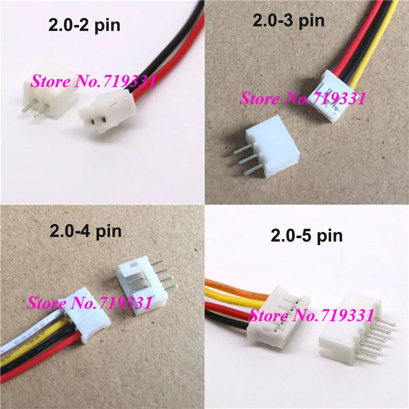 

Micro Mini PH 2.0mm 2 3 4 5 6 7 8 9 10p Male & Female Plug W./ Cable 10sets