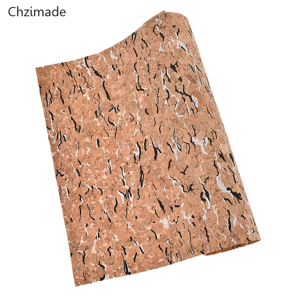 Black White 29X21cm Chzimade 1 ярд А3 А4 А5 винтажная мягкая пробковая Синтетическая кожа ткань для одежды сумки ручной работы цветочная ткань для шитья Diy ремесло - Цвет: Black White 29X21cm