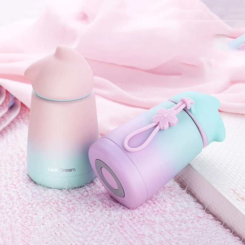 

300ml Cartoon Thermos Kids Cup Bottle Stainless Steel Thermocup Vacuum Flask Termos children belly mug mini tepmoc Thermoses