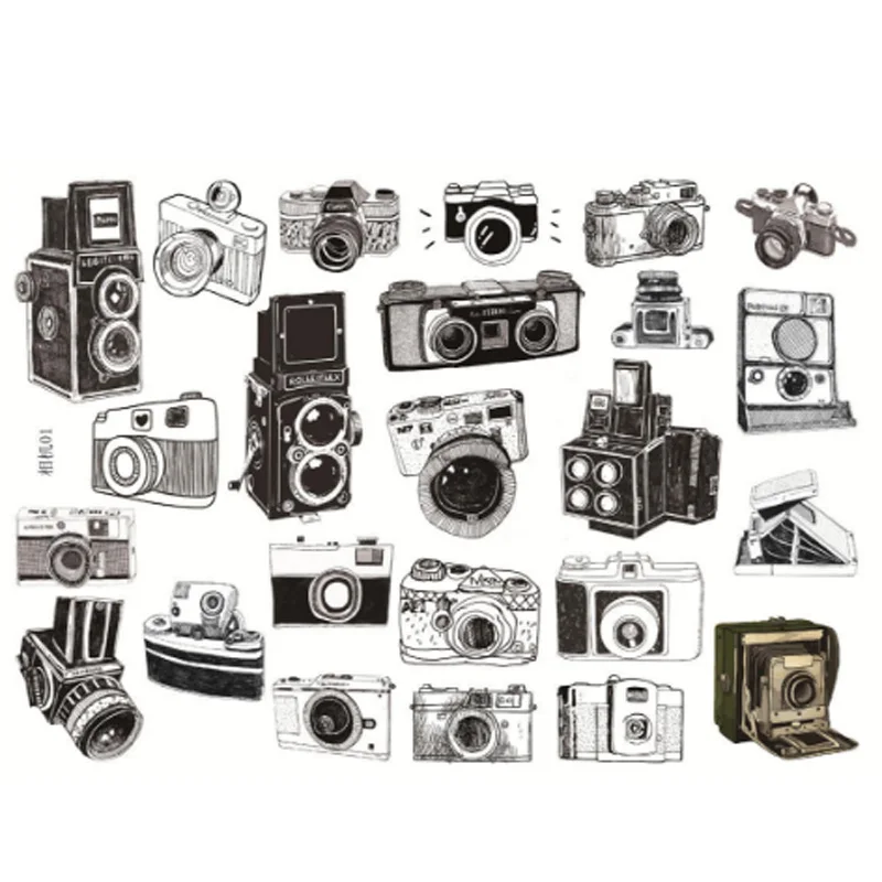 2X Retro camera notebook stickers decorations diy Manual stickers