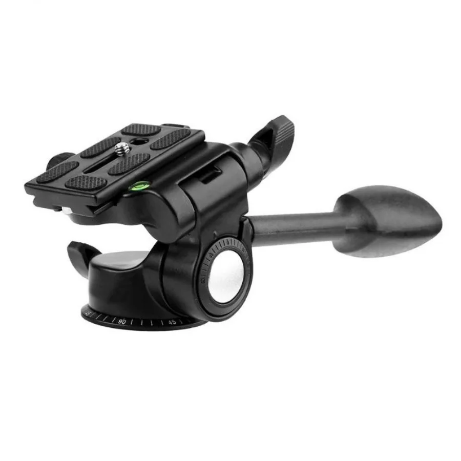 

Single Handle Aluminum 3-Way Fluid Rocker Arm Video Hydraulic Damping Tripod Ball Head Quick Release Plate for DSLR Camera