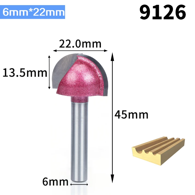 HUHAO 1 шт. 6 мм хвостовик коута коробка бит Круглый хвостовик фрезы для дерева промышленного класса деревообрабатывающий Концевая мельница miiling резак - Длина режущей кромки: 9126