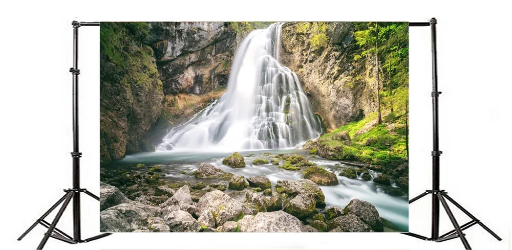 Laeacco горный водопад камень домашний декор природные живописные фотографии фоны
