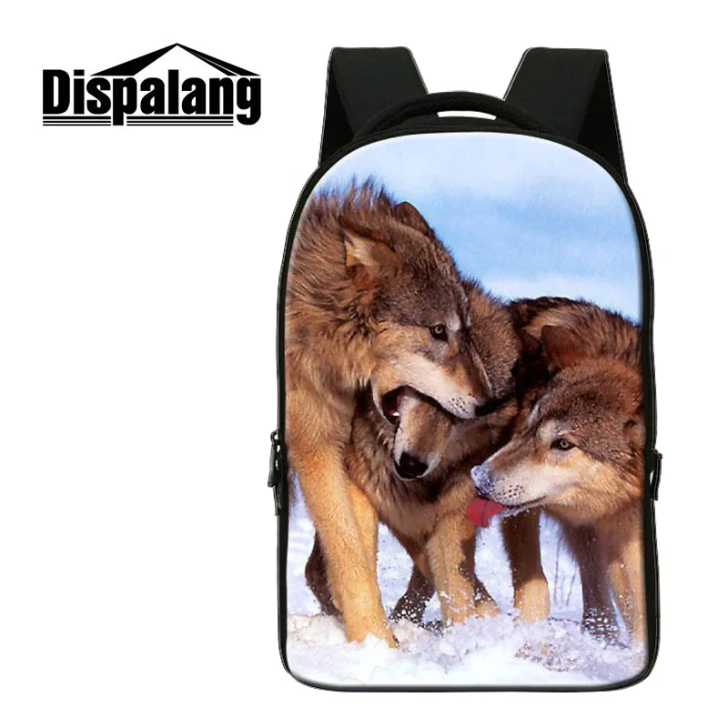 

Dispalang Casual Business Laptop Backpack Wolf Animal Print Student Back Pack Customized School Bags Laptop Travel Shoulder Bag