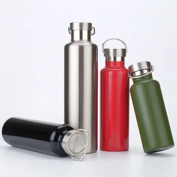 

500ml/1000ml Fashion Solid Insulated Mug Stainless Steel Tumbler Outdoor Sports Thermoscup Large Capacity Car Thermos Bottle