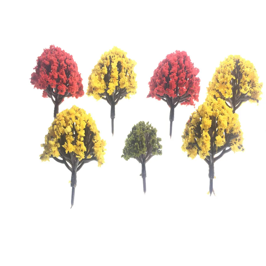 20 шт/партия модель модели цветка дерево в смешанном дереве 3 см и 4 см для Хо-поезда макет