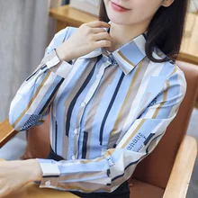 Women Blouses Chiffon Tops and Blouses Casual Long Sleeve Ladies Shirts Pink/White Blusas Plus Size XXXL Blusa Feminina