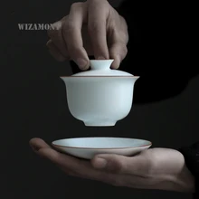 160 мл, WIZAMONY, Gaiwan, чайный горшок, китайский фарфоровый кунг-фу, керамический элегантный чайный набор