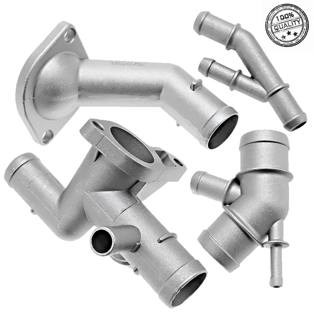 

4Pcs Aluminium Engine Cooling Coolant Hose Connector Supercharger Pipe Thermostat Housing For VW MK4 Golf Jetta GTI TT 1.6 1.8T