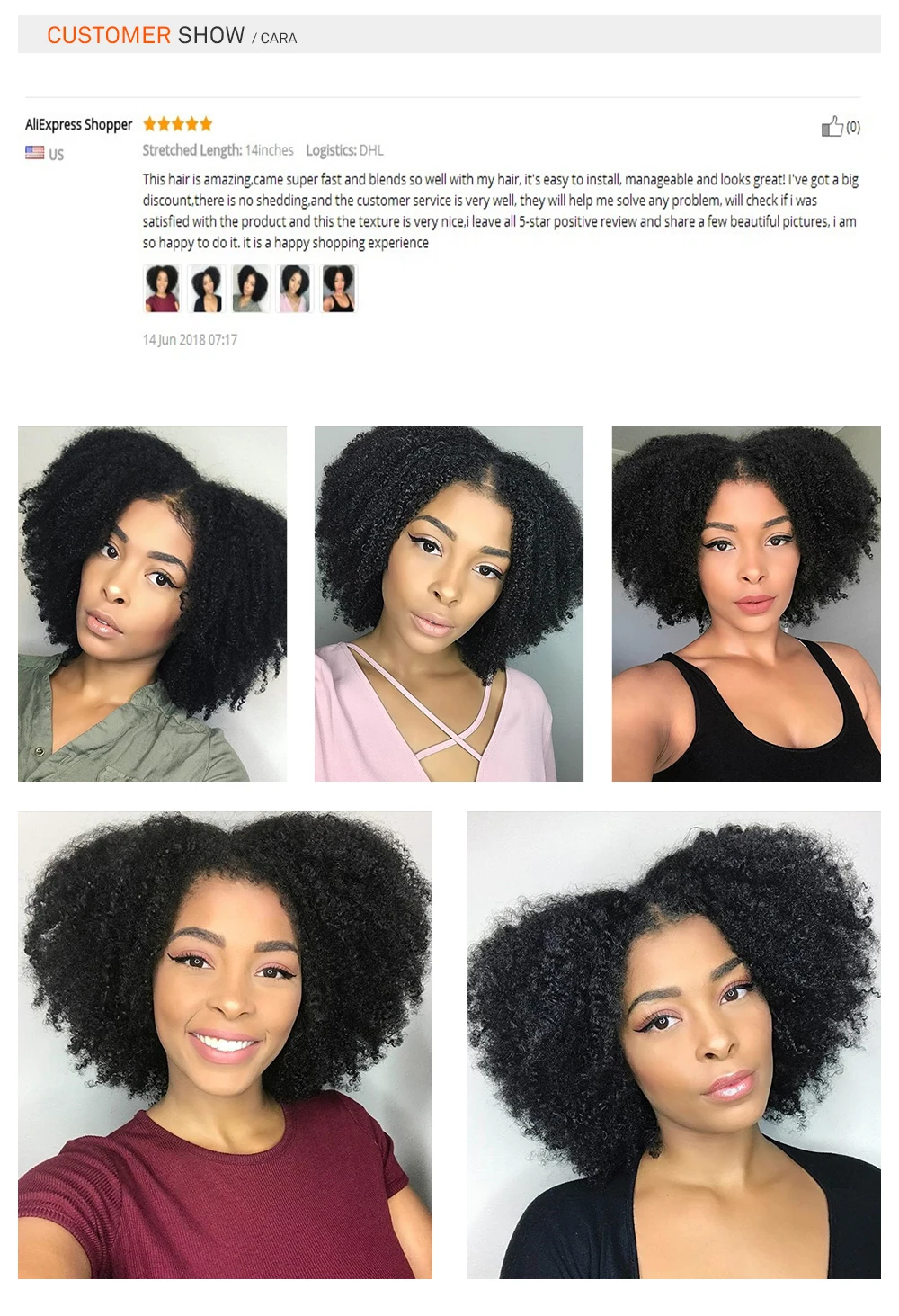 Details Of Mongolian Afro Kinky Curly Hair Human Hair Bundles 4b