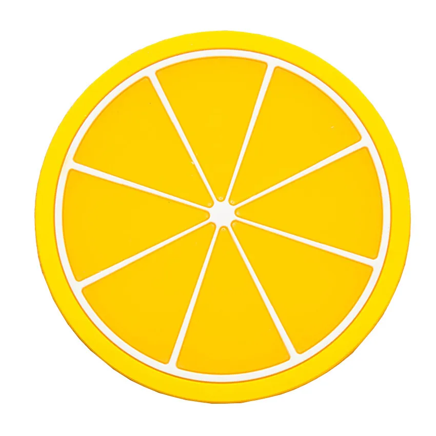 

Water coaster, fruit, orange pattern Fruit Coaster Colorful Silicone Cup Drinks Holder Mat Tableware Placemat #or