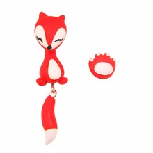 TTPAIAI 30 дизайн ручной работы Полимерная глина милые красные серьги в виде лисьей морды для женщин девочек мода мультфильм 3D животных серьги, лучший подарок