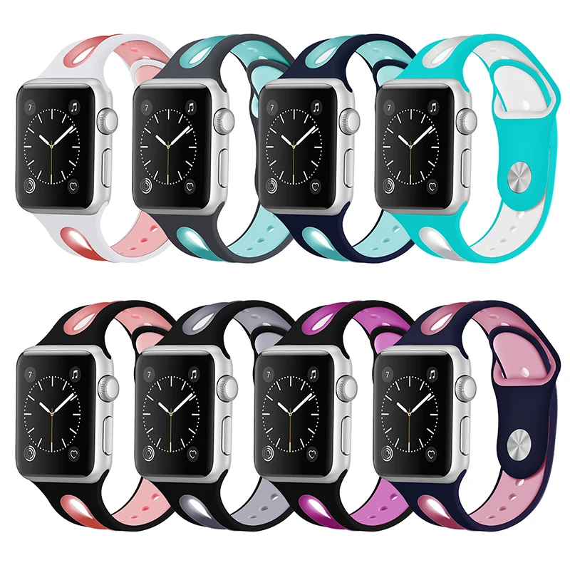 

Soft Silicone Replacement Sport Band For Apple Watch Series 1/2/3 42mm 38mm Wrist Bracelet Strap for iWatch 4 40mm 44mm Sports
