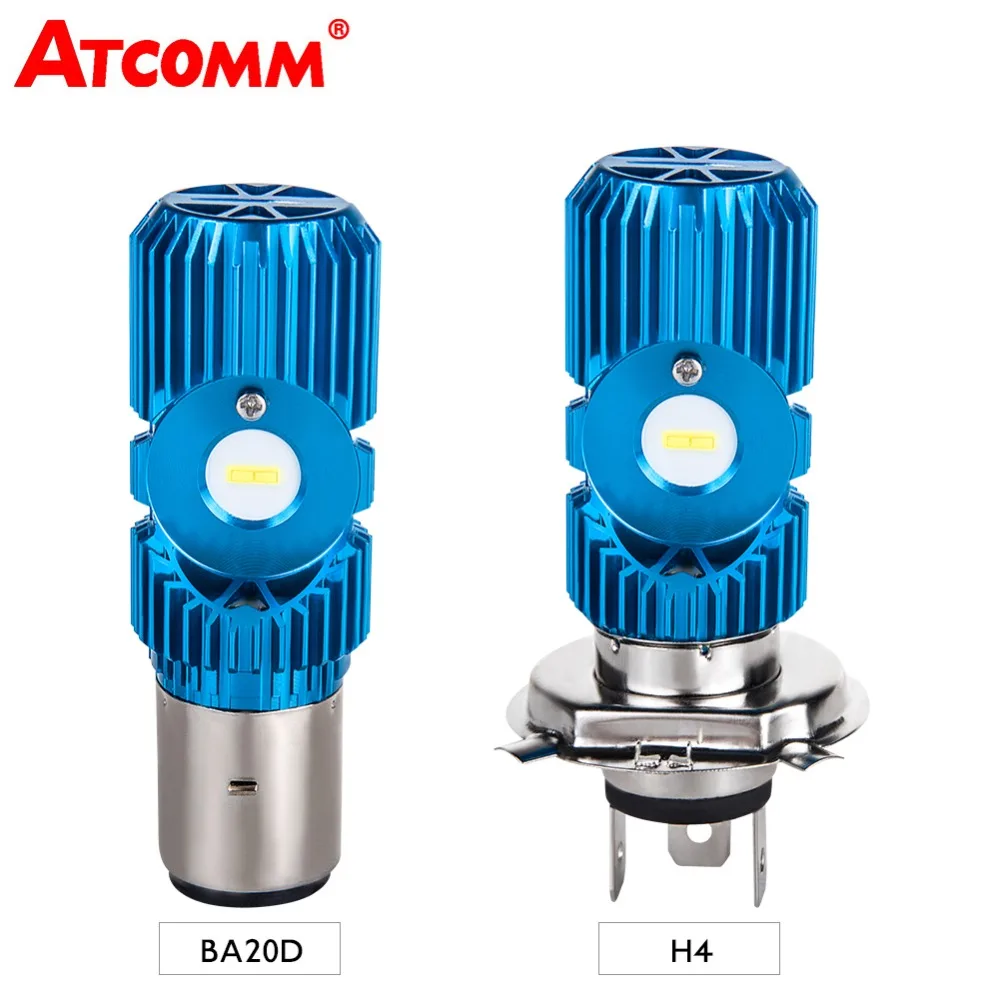 

ATcomm 1 PCS H4 HS1 BA20D LED Motorcycle Headlight Bulb High Low Light 6500K White 2400Lm 20W 12V Headlamp For Motorbike Scooter