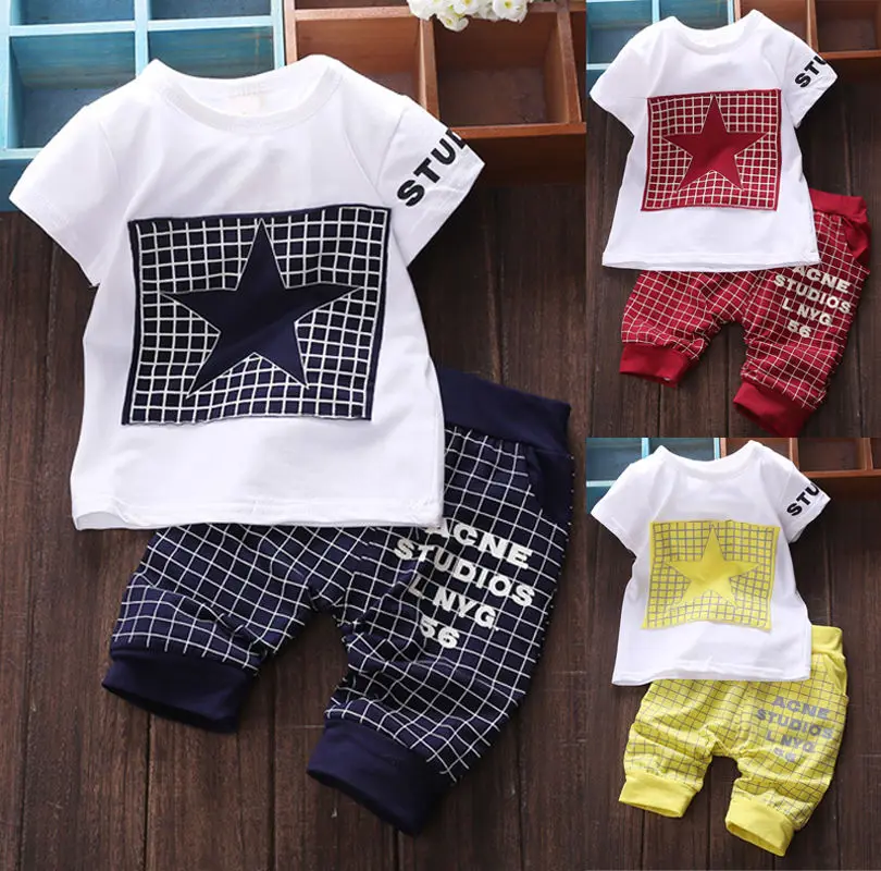 

Toddler Infant Baby Boy Kid 2 Piece STAR Sportswear Clothes T shirt Top Short Pants Outfit Set