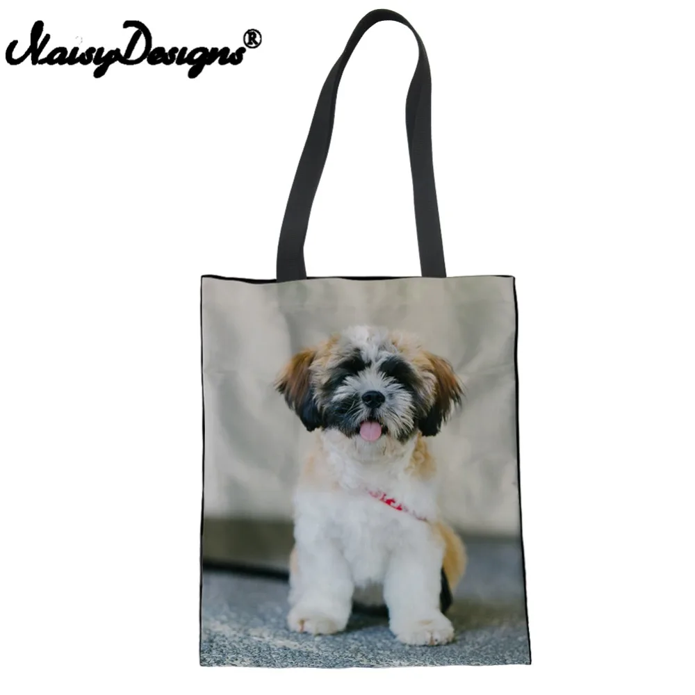 Бесшумная дизайнерская женская сумка для покупок с принтом собаки, тканевая сумка-шоппер, повседневная женская сумка на плечо, изготовленная на заказ, для девочек, для домашних животных, Bolsas De Tela