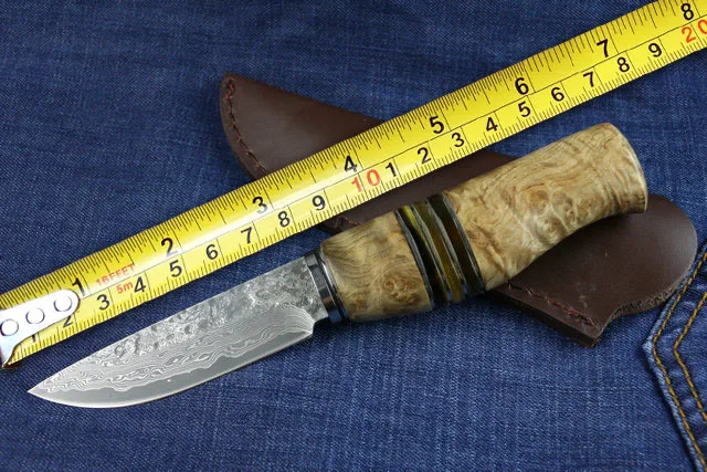 

Collection Damascus Hunting Fixed Knives,Burl Wood Handle Camping Survival Knife.Outdoor Tools.