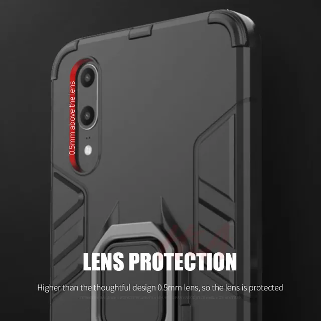 H&A Luxury Shockproof Armor Phone Cases For Huawei P20 Pro Lite Mate 10 9 Full Cover Case For Horor 10 V10 Case With Holder Ring