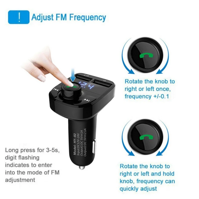 Автомобильное зарядное устройство Bluetooth 4 0 с FM передатчиком и mp3 плеером 5 В а/1