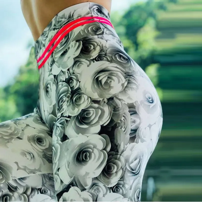 

Charming Wild White Rose Flower Printed Women Leggings Casual Leggins Slim Fit Leggings Womens Shiny Yoga Pants Energy Seamless