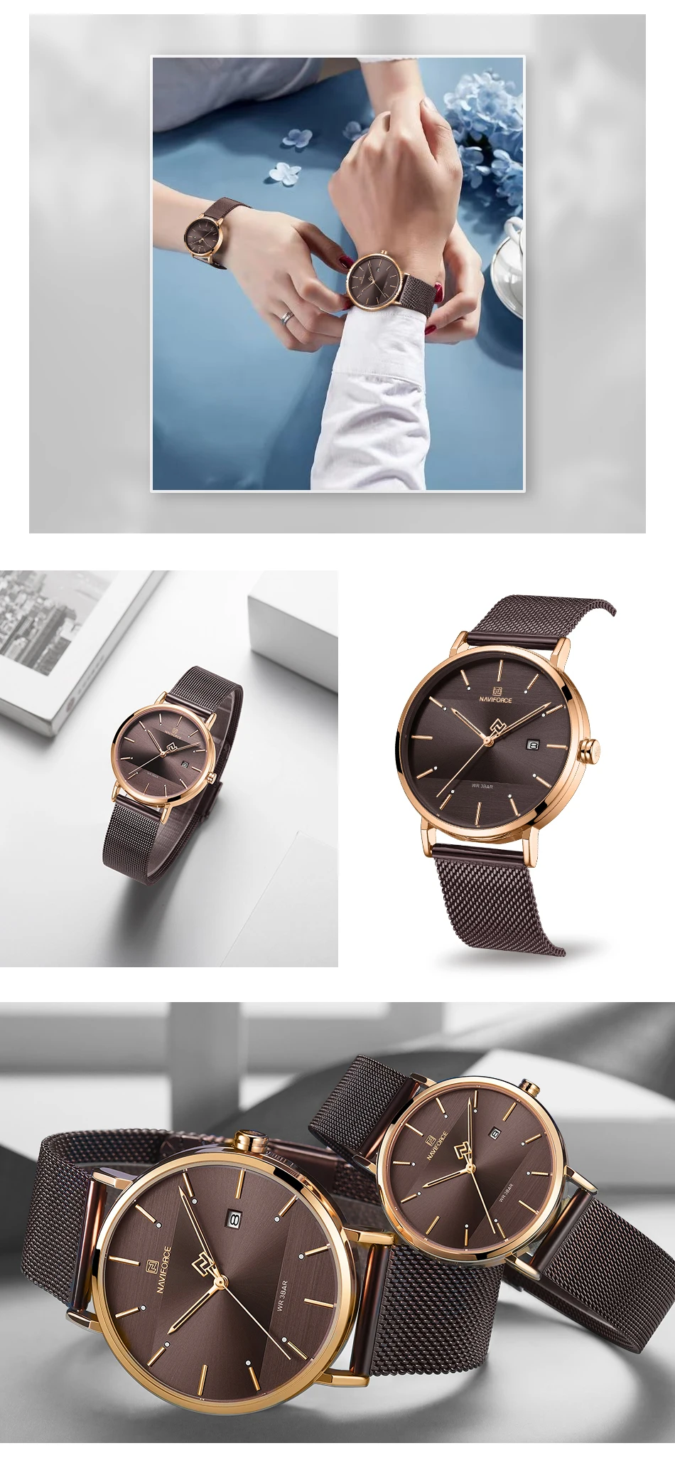 NAVIFORCE Топ люксовый бренд мужские s часы кварцевые простые мужские женские комплект часы водонепроницаемые мужские наручные часы для пары Relogio Masculino