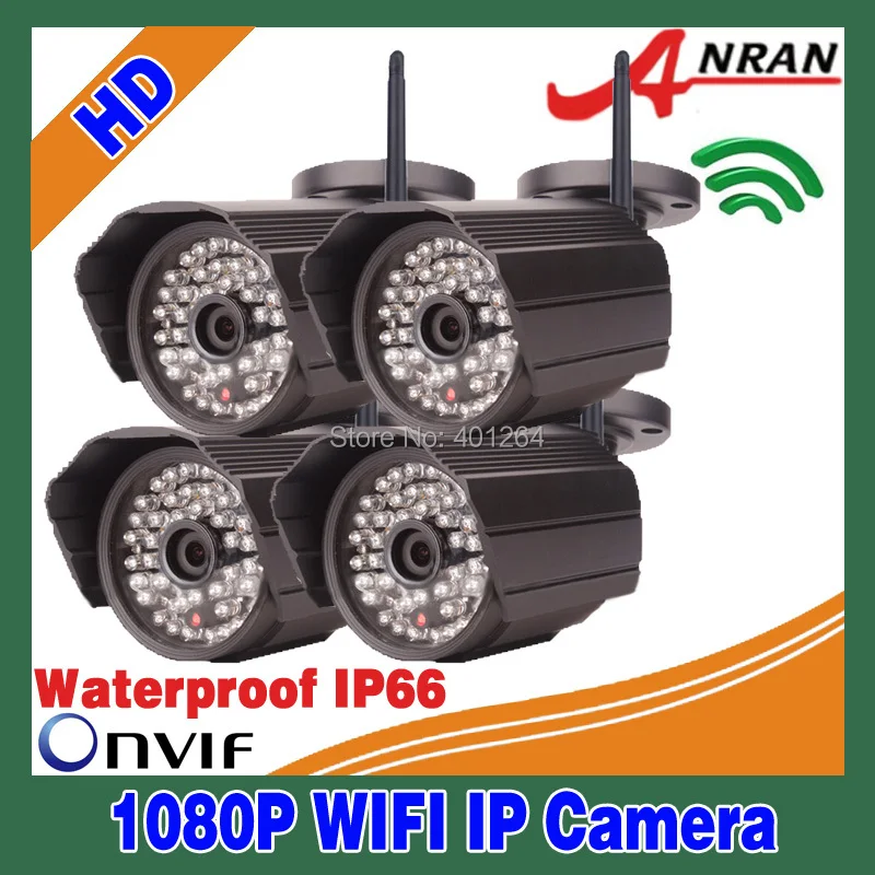 4PCS Sony Sensor 48 IR Camera Outdoor Onvif H.264 1080P Full HD 1920x1080 25fps Wifi Wireless Network IP Camera