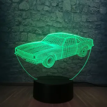 

Hot Cool Car Cuba Retro Animation 3D LED Lamp Car-Styling 7 Color Change Boy Room Decor Night Light Atmosphere Holiday Gift Toys