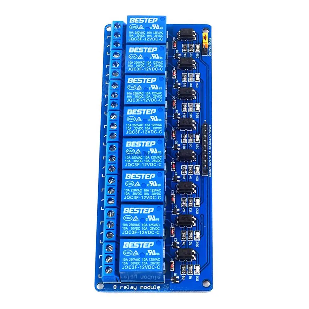5PCS 12V 8 Channle Relay Module Relay Expansion Board  Low Level Triggered 8Way Relay Module for Arduino