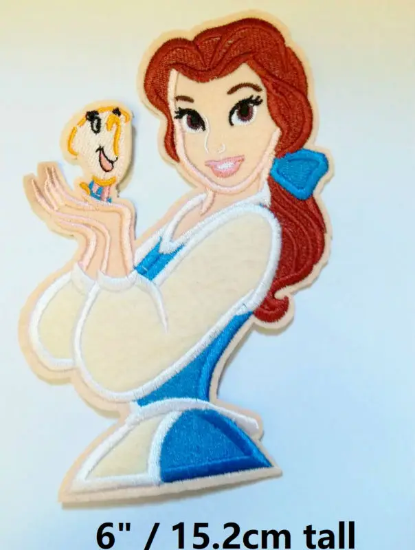 6" Beauty and the Beast Belle Chip LARGE FELT Applique Patch Iron On TV