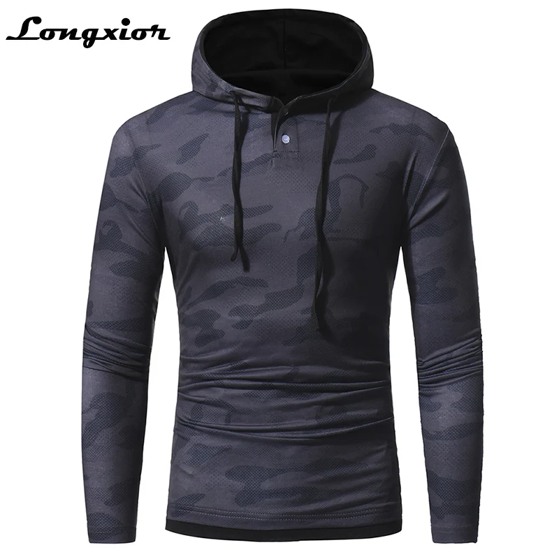 

2018 Spring Brand Sweatshirts Men Slim Fit Casual Hoodies Fashion Camouflage Pullover Shirt Men's Hip Hop Skateboard Hoodies M60