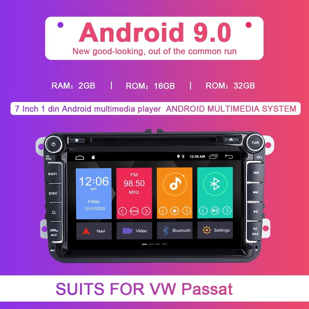 Cheap IPS DSP Android 9.0 2 din Multimedia Player For Rapid Yeti VW passat b6 golf 4 5 6 Amarok polo Seat Altea leon Toledo BORA Radio 3