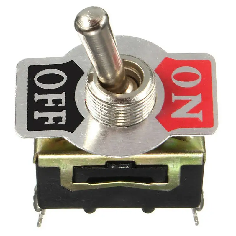 5pcs/set 12V 15A Heavy Rocker Toggle Flick Switch ON/OFF Car Dash Light Metal SPST 2pin
