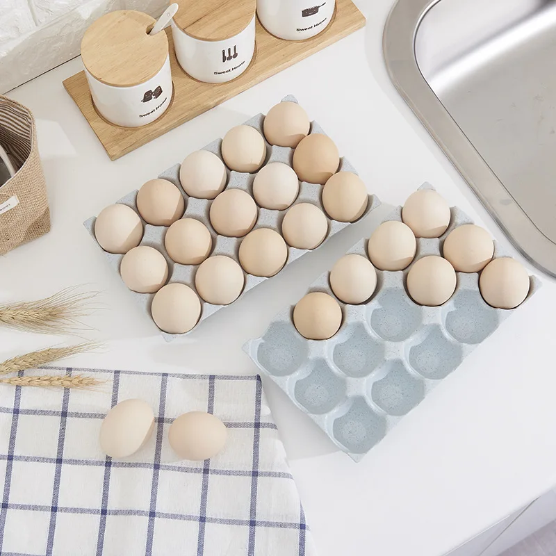 

New Wheat Stalks Can Be Stacked Egg Storage Box Kitchen Refrigerator Shatterproof Eggs Tray Fashion Simple Storage Box
